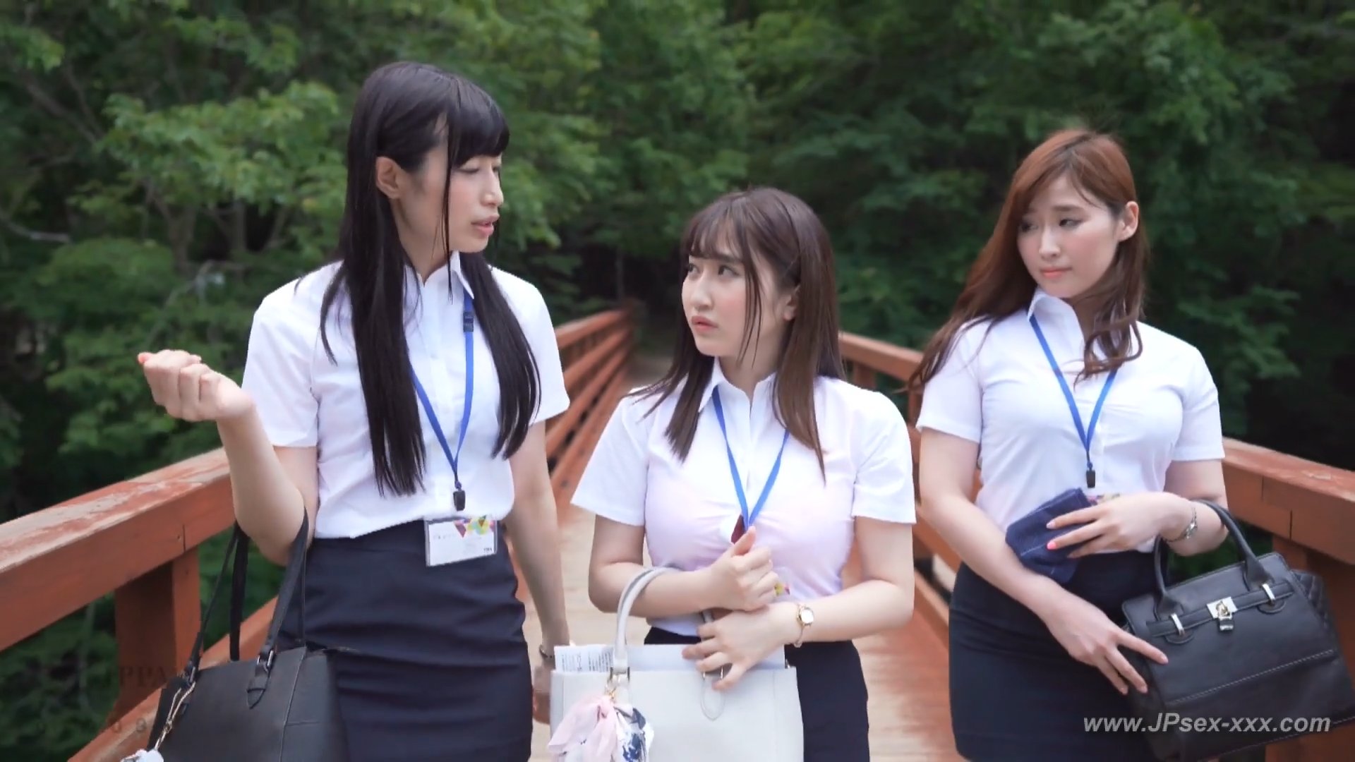 Sana Matsunaga, Tsugumi Morimoto, Kanon Nakajo - A Dripping Wet Office Lady  Takes Shelter From The Rain F***ed Filthy Acts